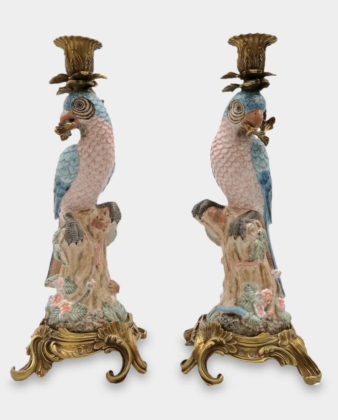 porcelanowe-swieczniki-papugi-niebieskie