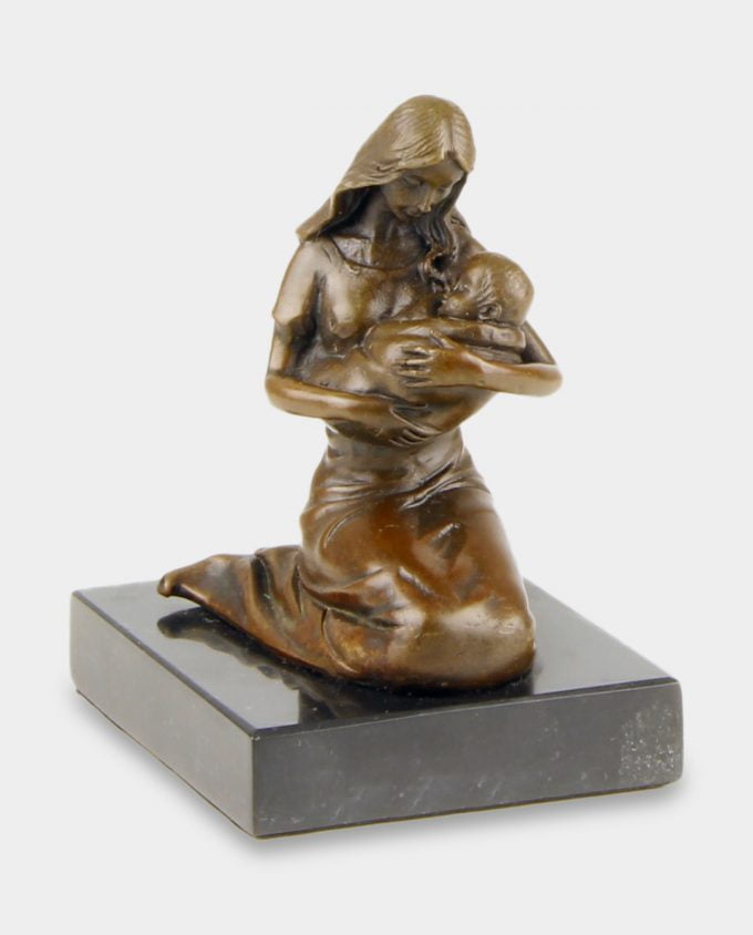 Matka z Niemowlęciem Rzeźba z Brązu