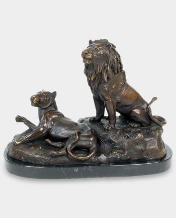 Lew i Lwica Rzeźba z Brązu