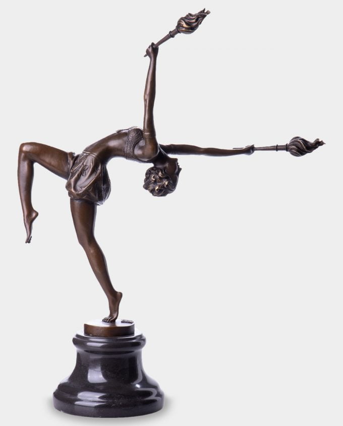 Tancerka z Pochodniami Rzeźba z Brązu