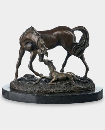 Konie Narodziny Źrebaka Rzeźba z Brązu
