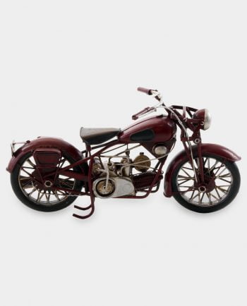 Motocykl Oldshool Bordowy Model Metalowy