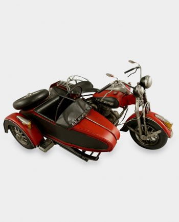 Motocykl z Wózkiem Czerwony Model Metalowy