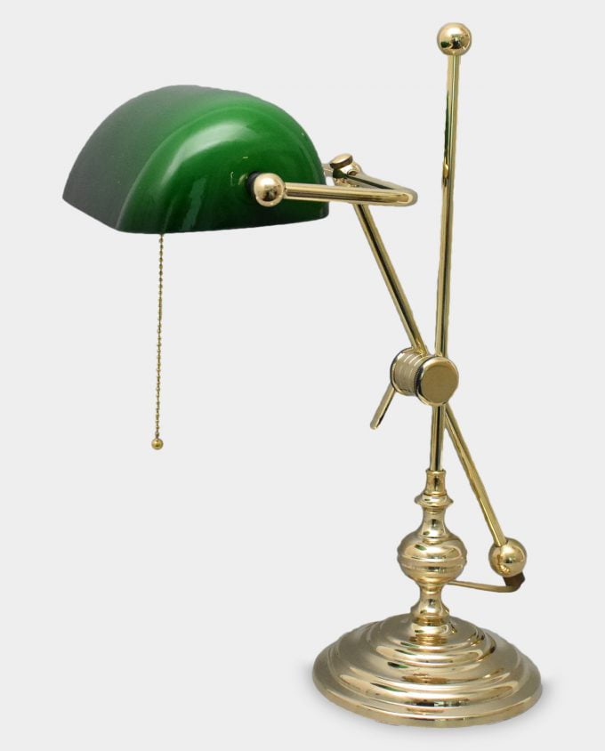 Lampa Gabinetowa Bankierska 50 cm Regulowana Złota