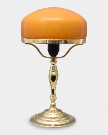 Lampa Art Deco Złota Koniakowy Klosz