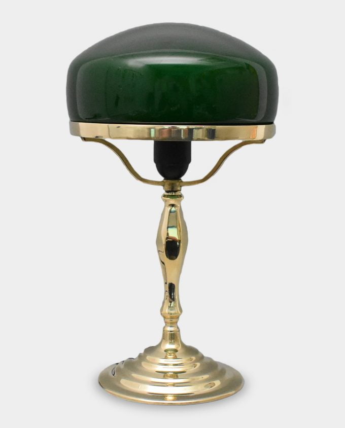Lampa Art Deco Złota Zielony Klosz