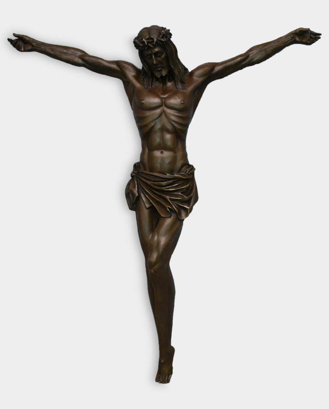 Jezus na Krzyżu Rzeźba z Brązu 71 cm