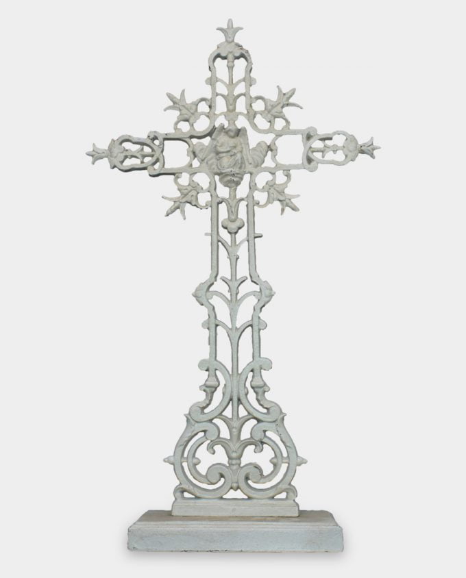 Krzyż do Kapliczki Żeliwny Biały
