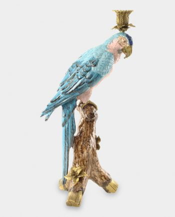 Porcelanowy Świecznik Papuga Błękitna P