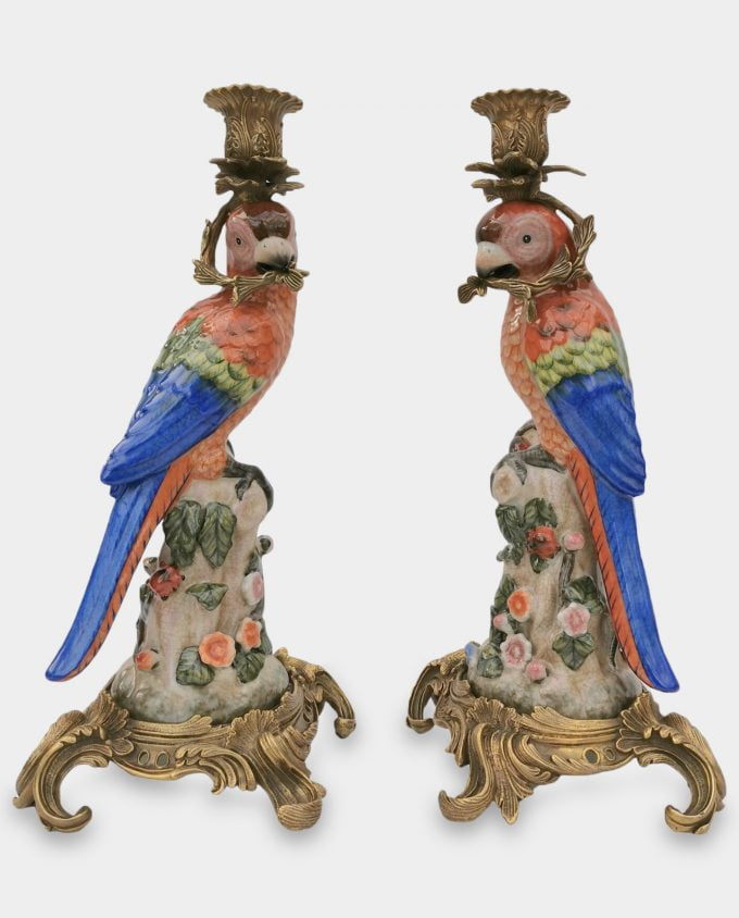 porcelanowe-swieczniki-papugi-czerwone