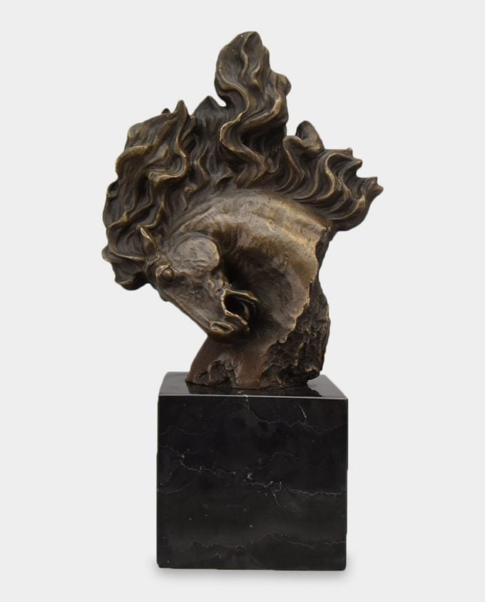 Głowa Dzikiego Konia Rzeźba z Brązu