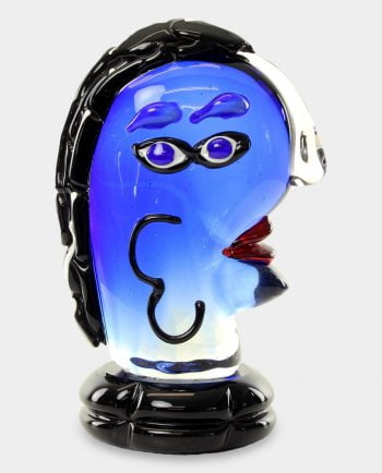 Figura Szklana w Stylu Murano Mężczyzna o Niebieskim Obliczu