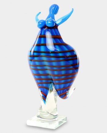 Figura Szklana w Stylu Murano Pulchna Tancerka Niebieska
