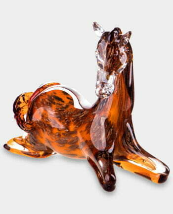 Figura Szklana w Stylu Murano Leżący Koń