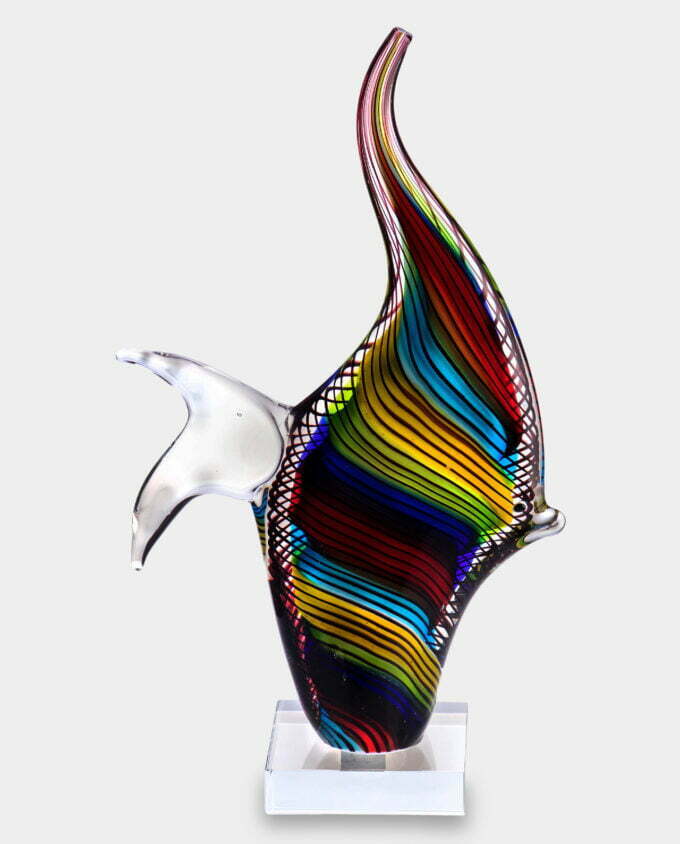 Figura Szklana w Stylu Murano Ryba Skalar Żaglowiec