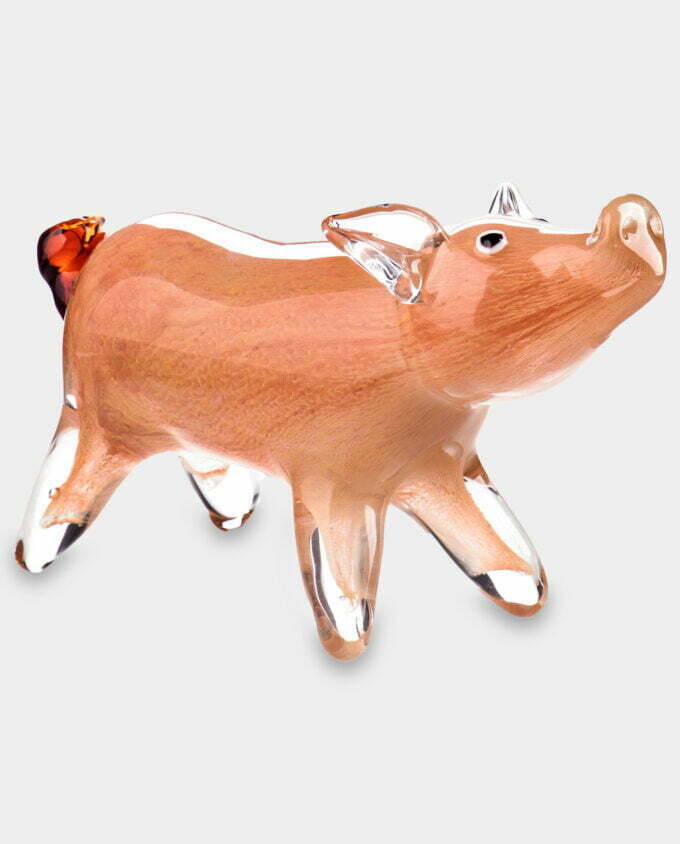 Figura Szklana w Stylu Murano Świnia