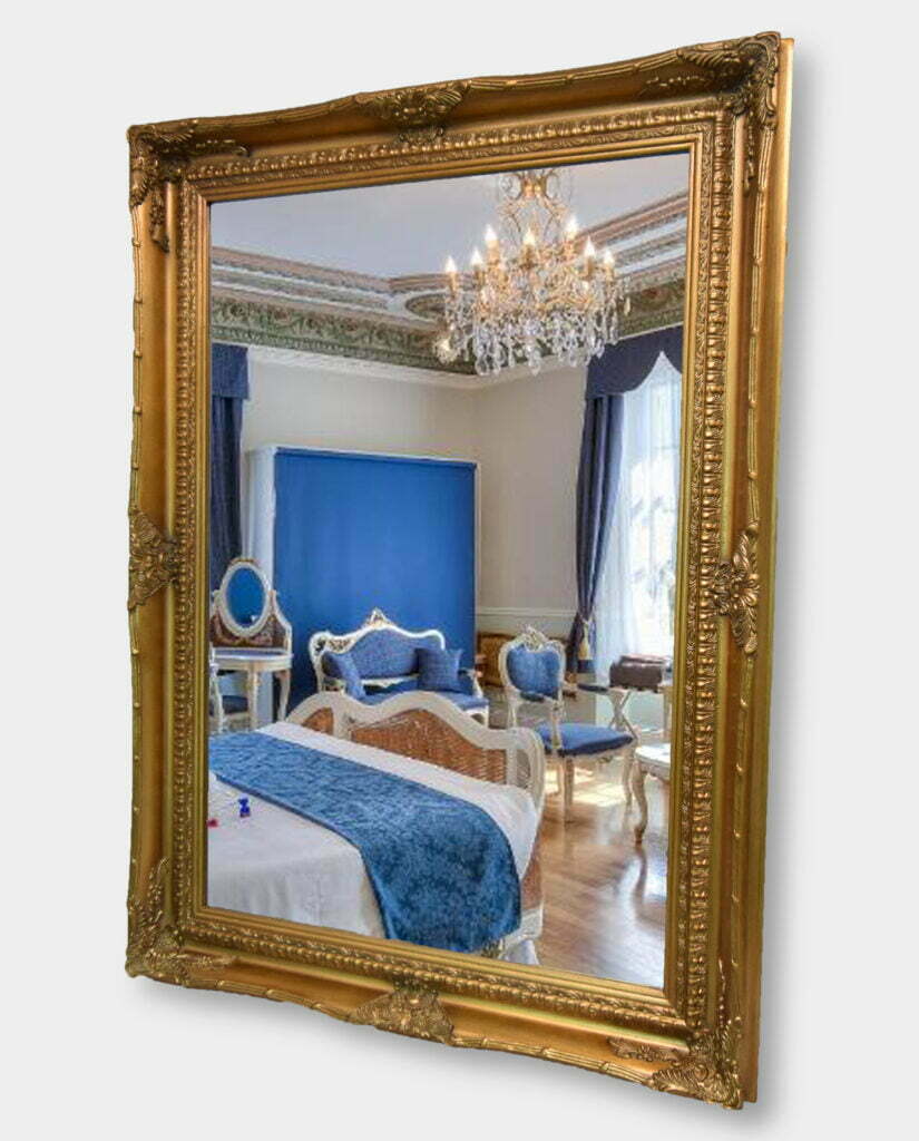 dekoracyjne prostokątne lustro pałacowe do salonu