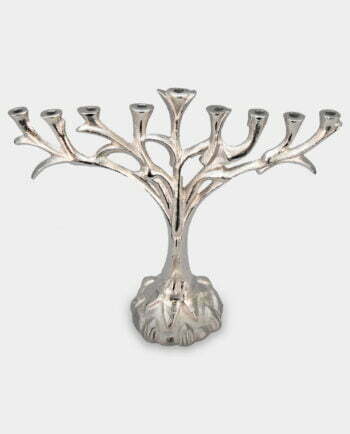 Świecznik Dziewięcioramienny Chanukija Judaistyczna Drzewo Życia Srebrna