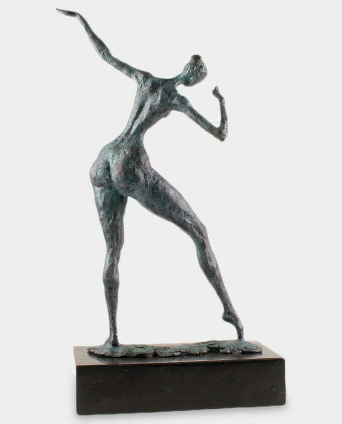 Modernistyczna Tańcząca Kobieta Rzeźba z Brązu