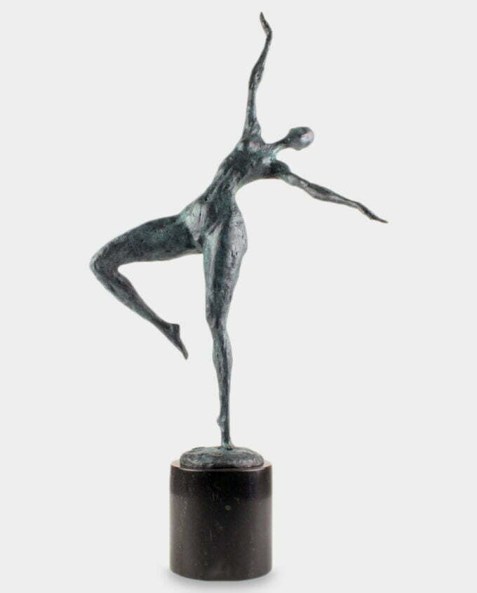 Modernistyczna Kobieta Tancerka Rzeźba z Brązu