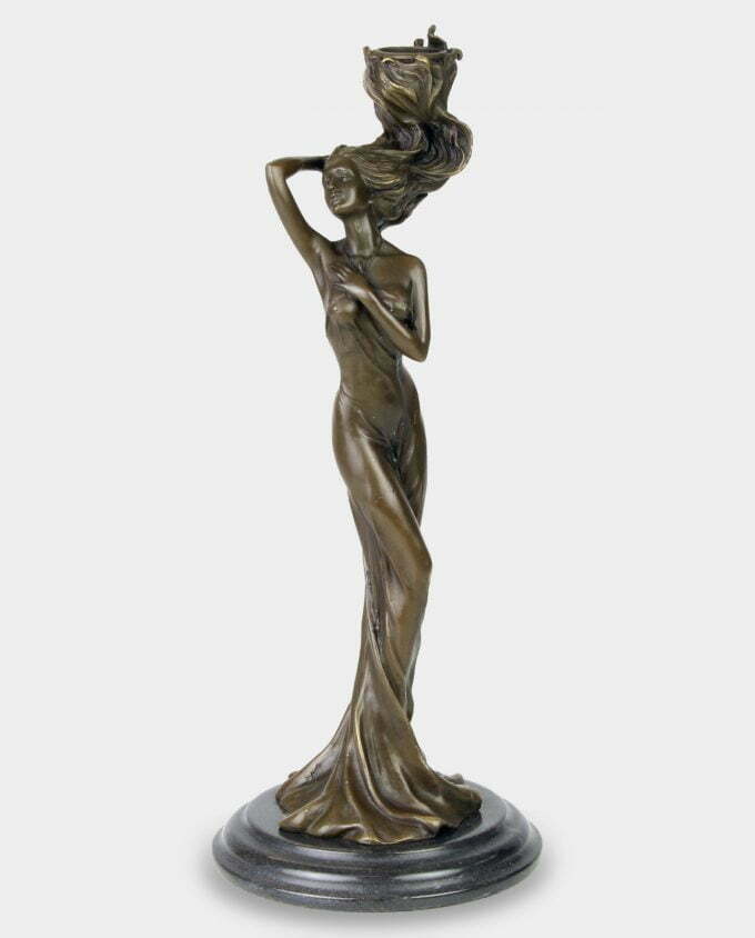 świecznik figuralny w stylu art nouveau