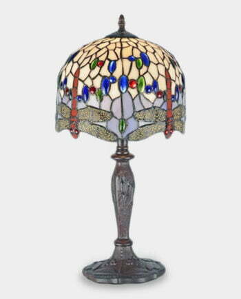 Lampa Witrażowa w Stylu Tiffany Ważka Kremowa
