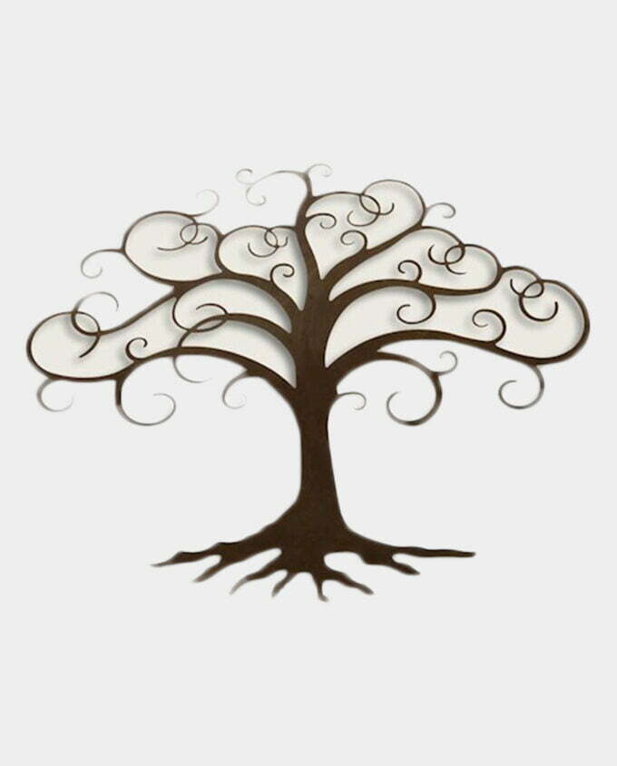 Metalowa Dekoracja Ścienna Ażurowa Brąz Drzewo
