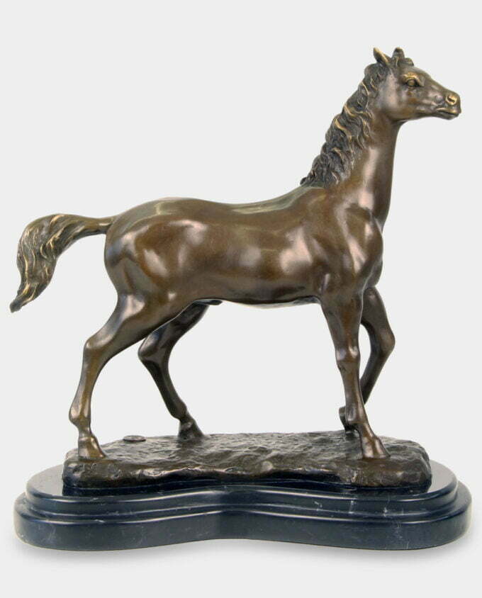 Dostojny Koń Piękny Ogier Rzeźba z Brązu