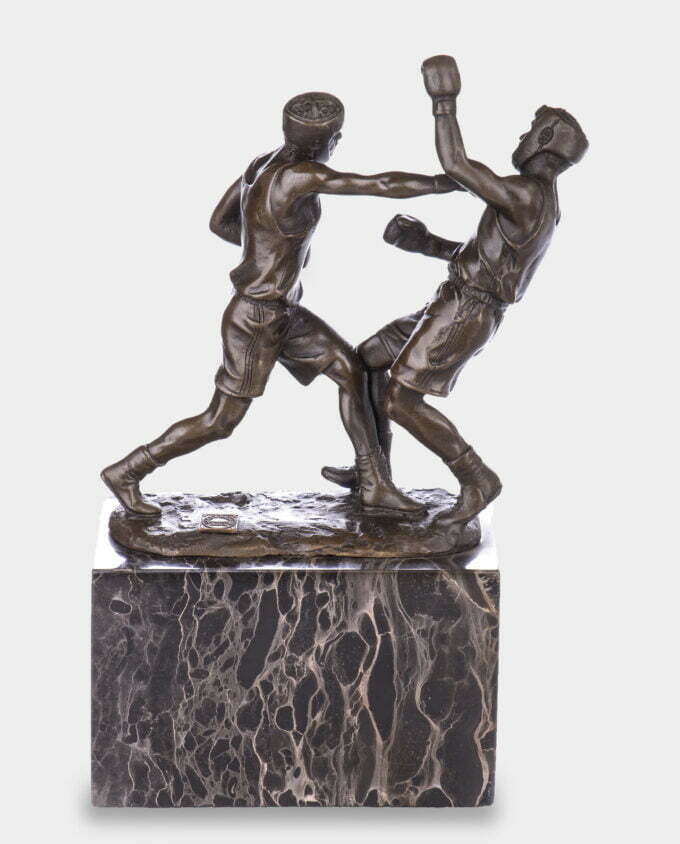 Walczący Pięściarze Statuetka z Brązu Trofeum Sporty Walki