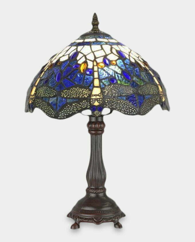 Lampa Witrażowa w Stylu Tiffany Ważka Granatowa
