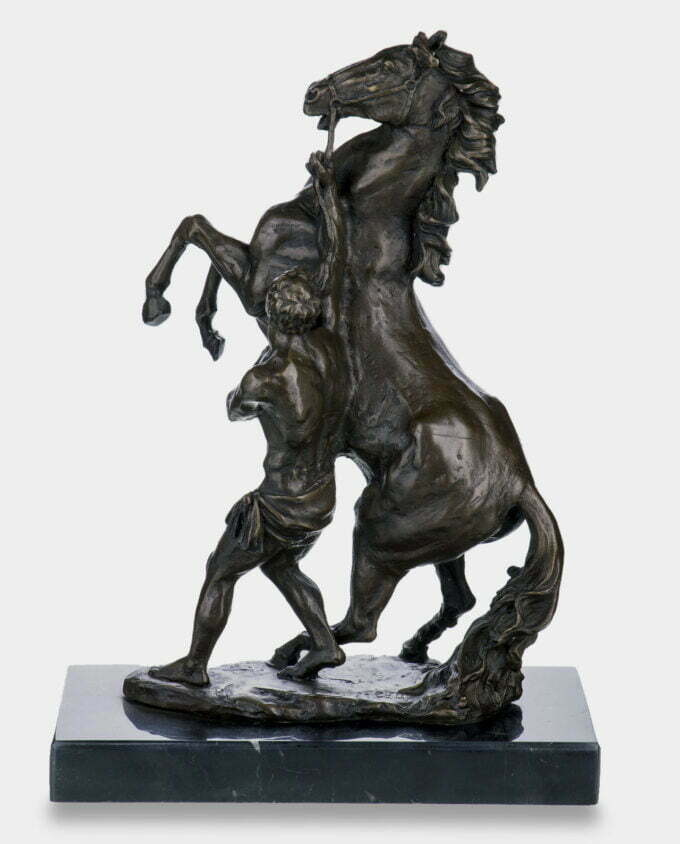 Mężczyzna i Dziki Koń Duża Rzeźba z Brązu