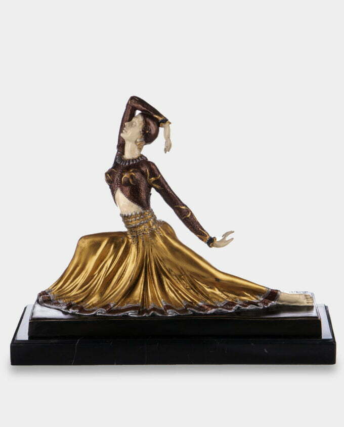 Tancerka w Złotej Spódnicy wg D.H.Chiparus Rzeźba z Brązu