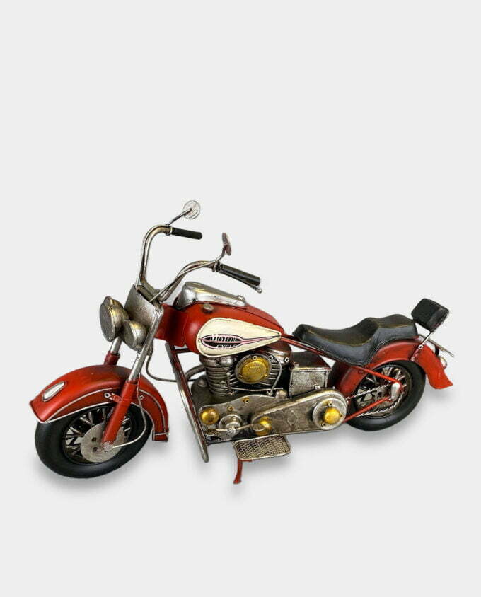 Czerwony Motocykl Chopper Model Metalowy