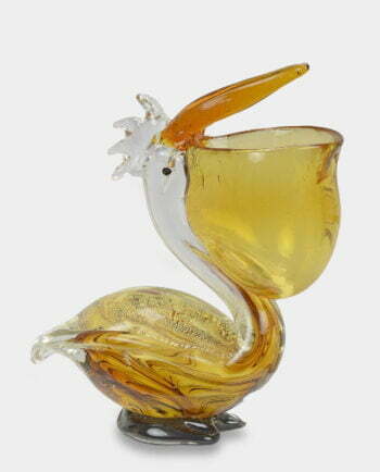 Figura Szklana w Stylu Murano Pelikan z Pełnym Dziobem