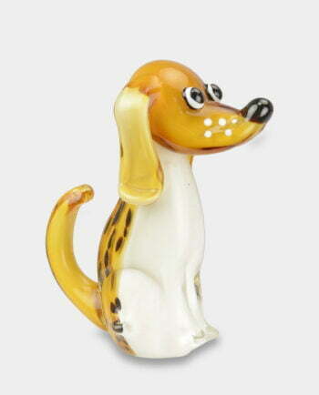 Figura Szklana w Stylu Murano Siedzący Pies