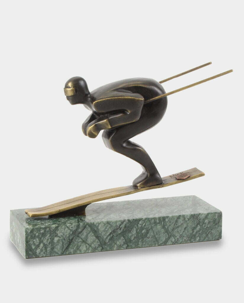 Narciarz Statuetka z Brązu Trofeum Sportowe