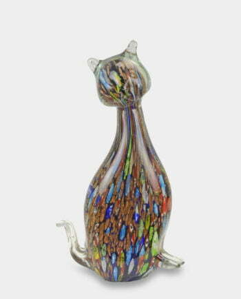 Figura Szklana w Stylu Murano Kolorowy Kot