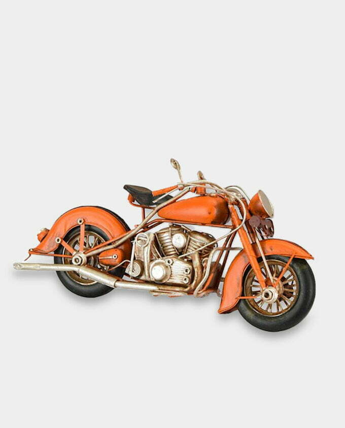 Model Metalowy Pomarańczowy Motocykl Indian