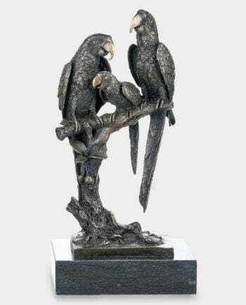 Papugi na Gałęzi Rzeźba z Brązu