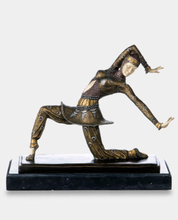 Tancerka w Barwionym Stroju wg. D.H. Chiparus Rzeźba z Brązu