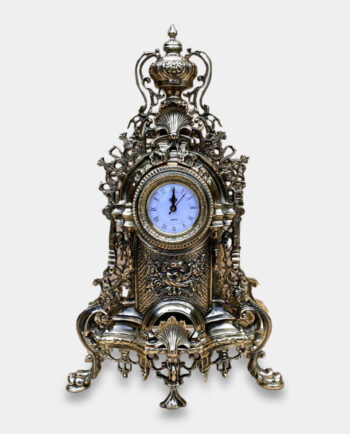 Duży Zegar Kominkowy Mosiężny Stojący Barok