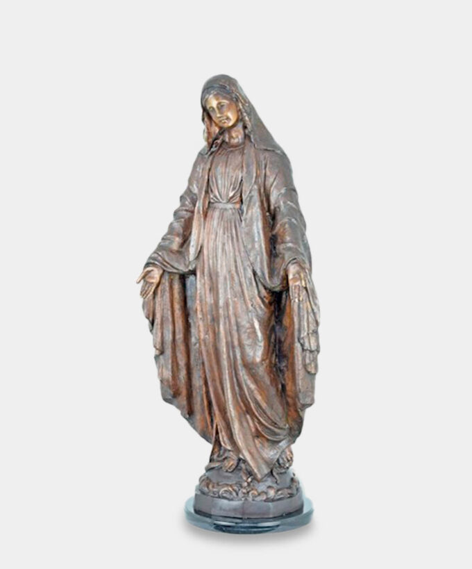 Matka Boska Niepokalana Duża Figura do Kapliczki Rzeźba z Brązu Sakralna