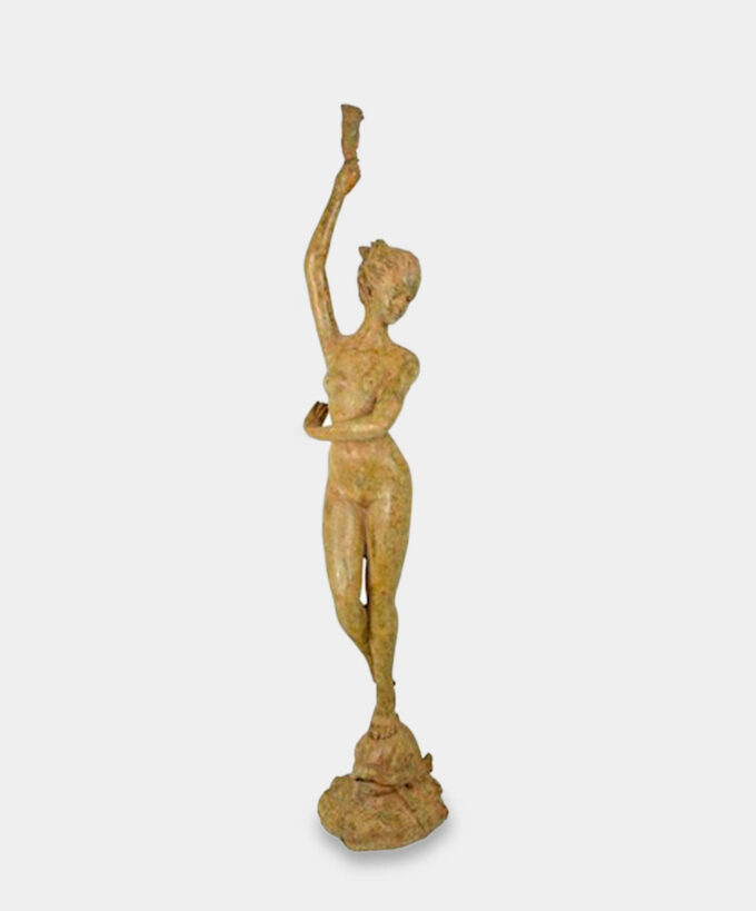Fontanna Nimfa Duża Figura Ogrodowa Rzeźba z Brązu