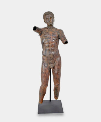 Męski Akt w Stylu Antycznym Duża Figura Ogrodowa Rzeźba z Brązu