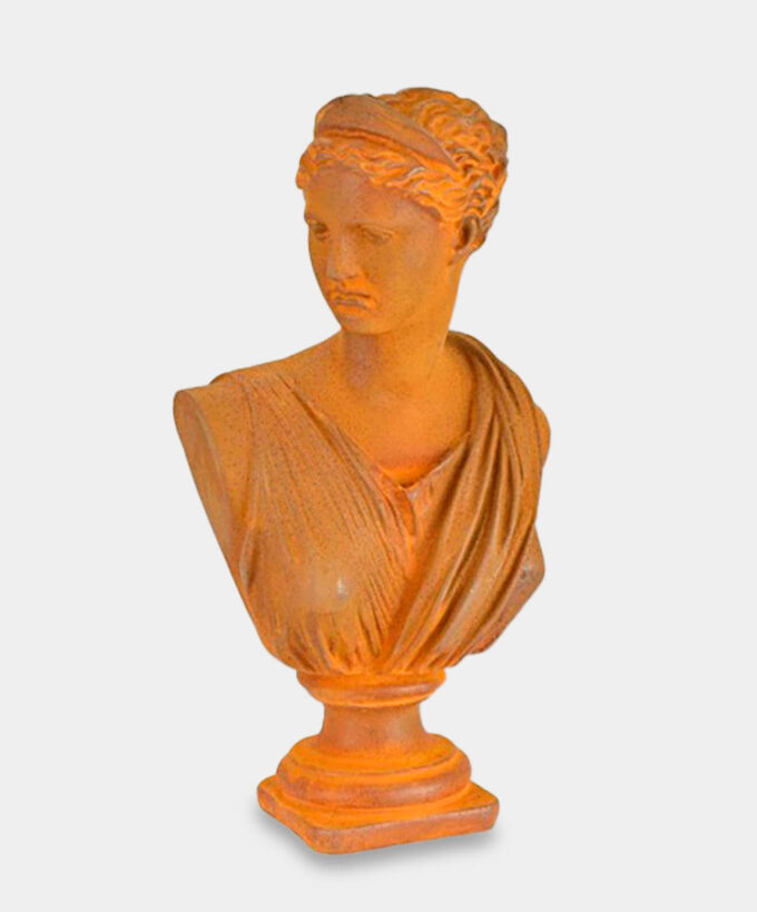 Figura Żeliwna Popiersie Bogini Artemidy Zardzewiała