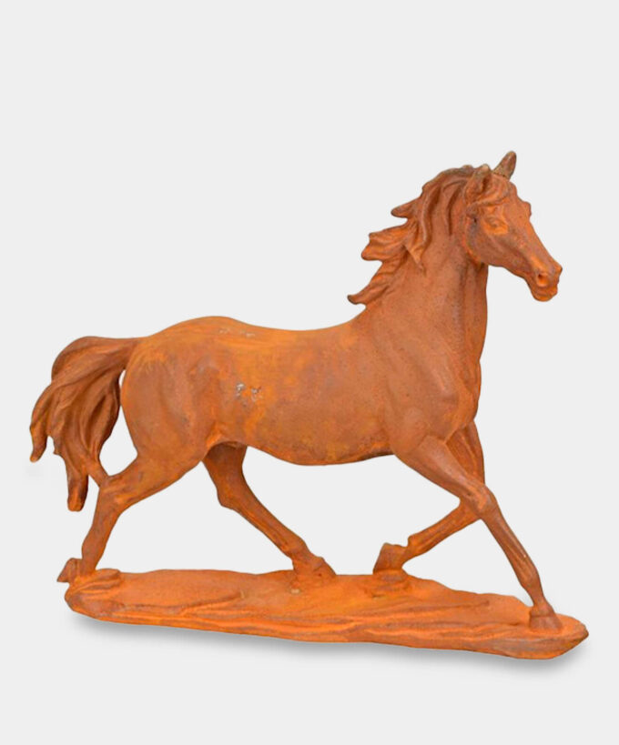 Figura Żeliwna Galopujący Koń Zardzewiała