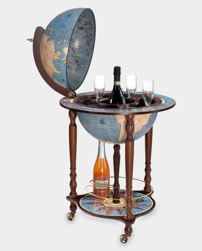 Bar Globe Drinks Cabinet Zoffoli Da Vinci Blue Dust