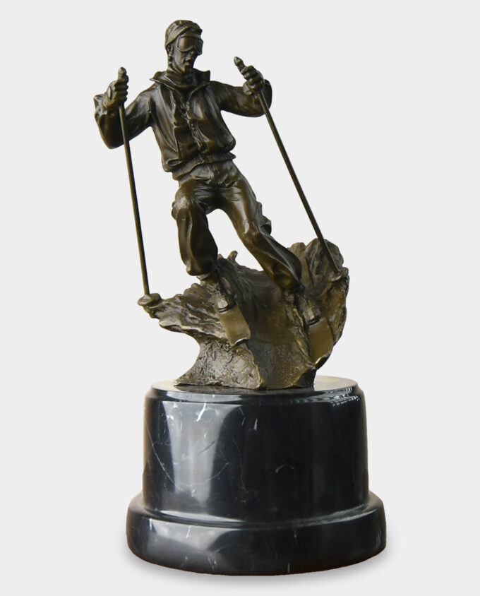 Statuetka Narciarza z Brązu Trofeum Sportowe