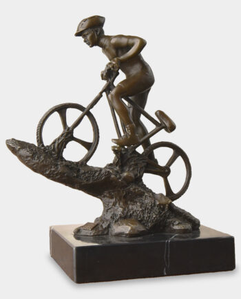 Chłopiec na Rowerze Rzeźba z Brązu
