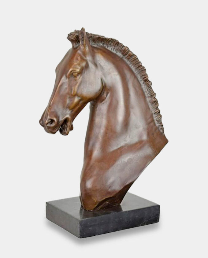 Majestatyczna Głowa Konia Rzeźba z Brązu